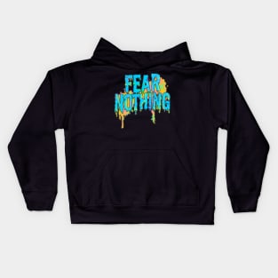 FEAR NOTHING /// Graffiti Grime Art Typography Design Kids Hoodie